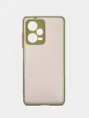 Лесной зеленый чехол Xiaomi Redmi Note 12 Pro+ 5G, Note 12 Pro 5G пластиковый матовый с цветными кнопками
