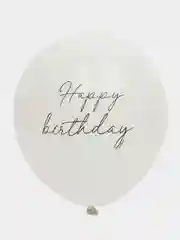 Белый набор из шаров "Happy birthday" 9 штук