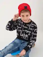 Черный cвитшот для мальчика толстовка