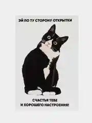 Черный подарочная открытка, поздравительная карточка, открытка с приколом в крафтовом пакете
