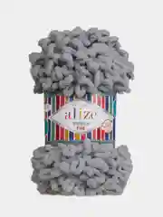Пряжа Alize Puffy Fine, 100 г, 14 м, 100% микрополиэстер, 343 угольно-серый, 5 штук