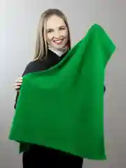 Зеленый платок косынка, женская, ангора