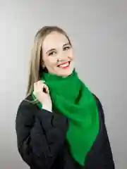 Зеленый платок косынка, женская, ангора