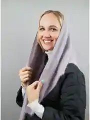 Лавандовый платок косынка, женская, ангора