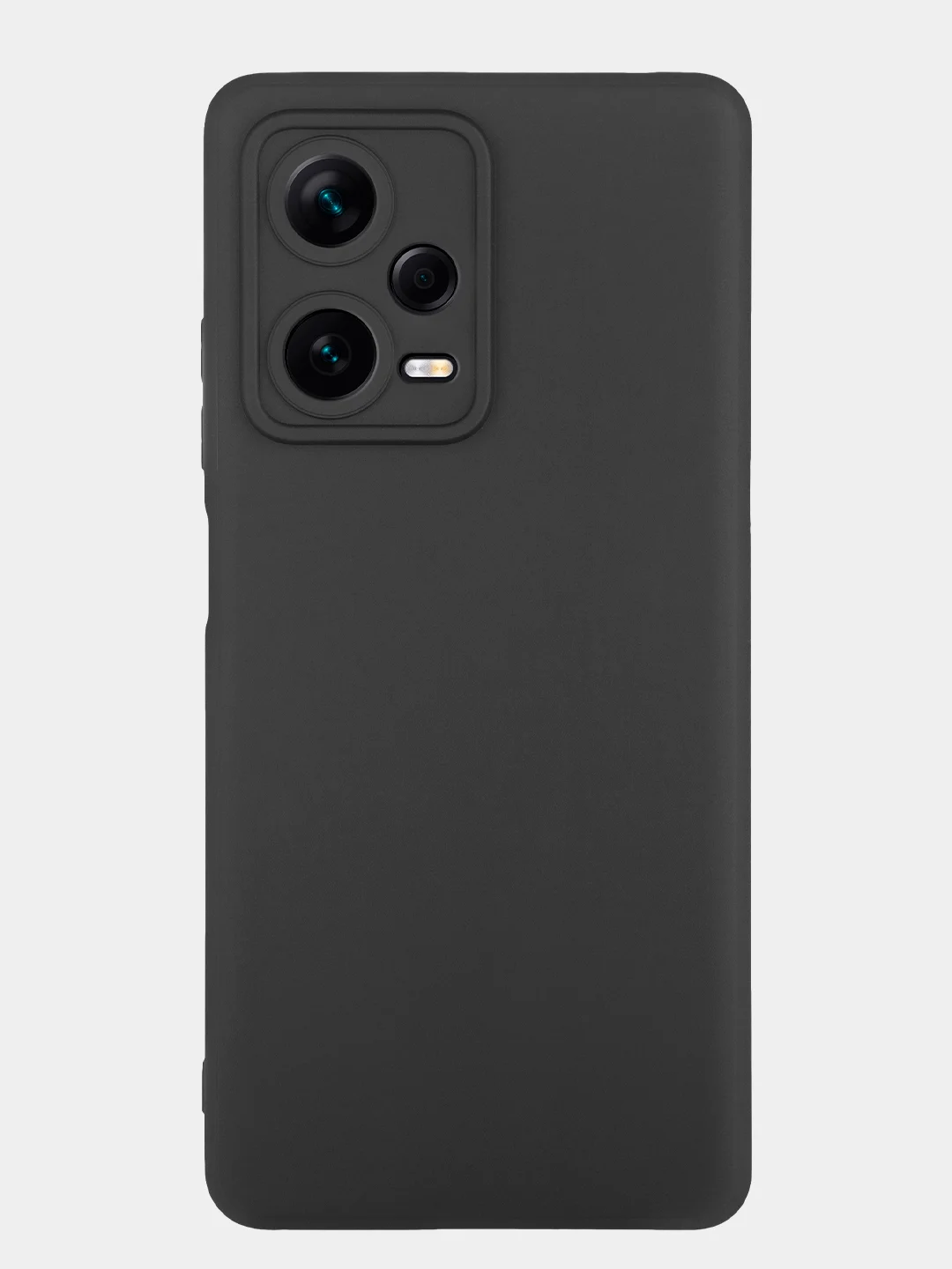 Черный чехол BROSCORP для Xiaomi Redmi Note 12 Pro + Plus матовый силиконовый бортик вокруг камер
