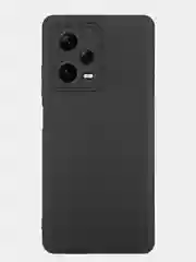 Черный чехол BROSCORP для Xiaomi Redmi Note 12 Pro + Plus матовый силиконовый бортик вокруг камер