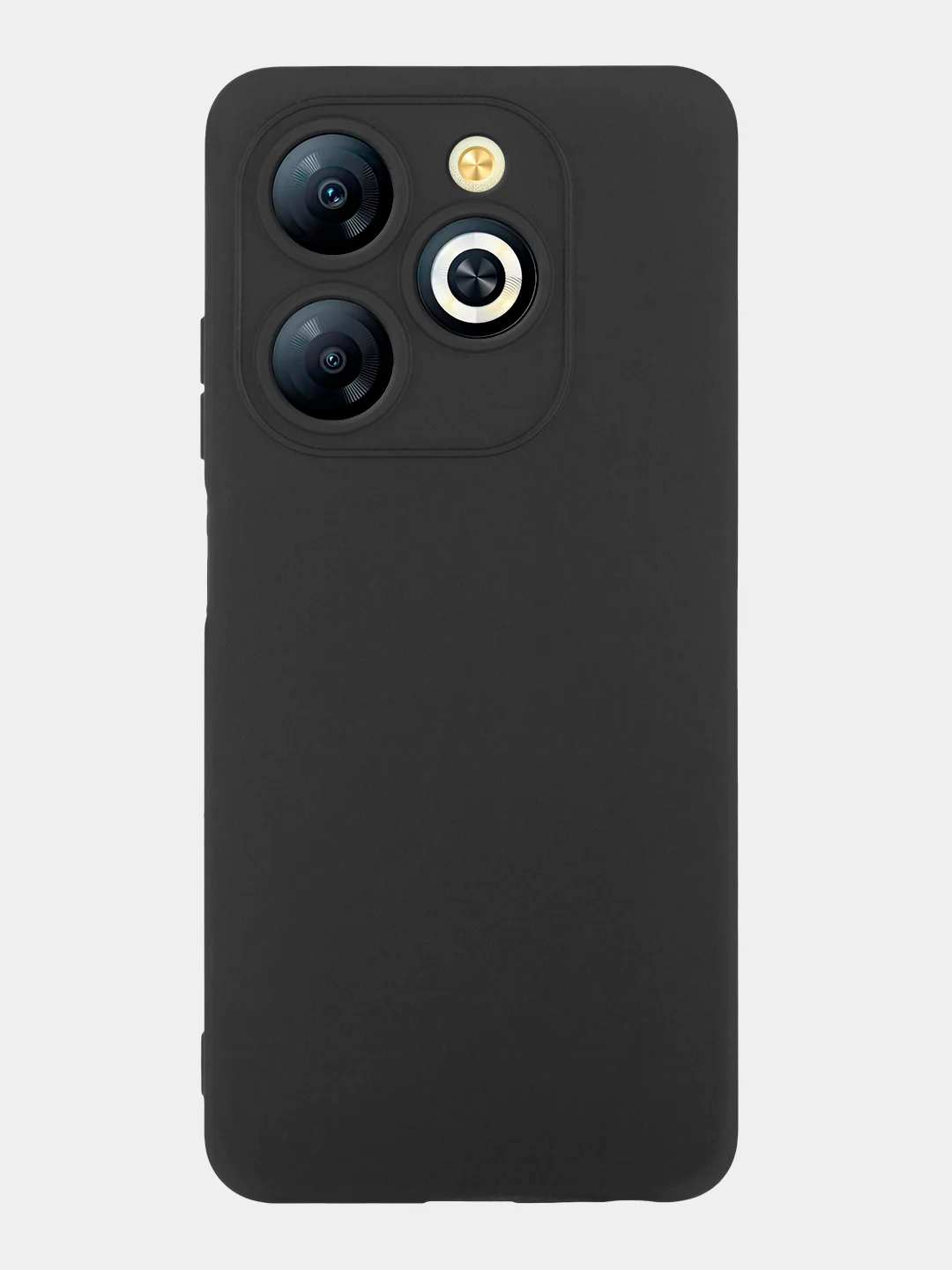 Черный чехол для Infinix Smart 8, 8 Plus силиконовый BROSCORP матовый/ прозрачный с защитой камер