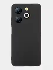 Черный чехол для Infinix Smart 8, 8 Plus силиконовый BROSCORP матовый/ прозрачный с защитой камер