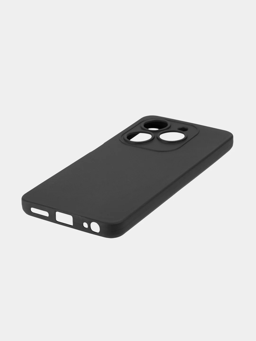 Черный чехол для Infinix Smart 8, 8 Plus силиконовый BROSCORP матовый/ прозрачный с защитой камер