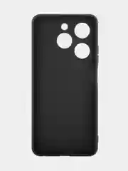 Черный чехол для Infinix Smart 8, 8 Plus силиконовый BROSCORP матовый/ прозрачный с защитой камер