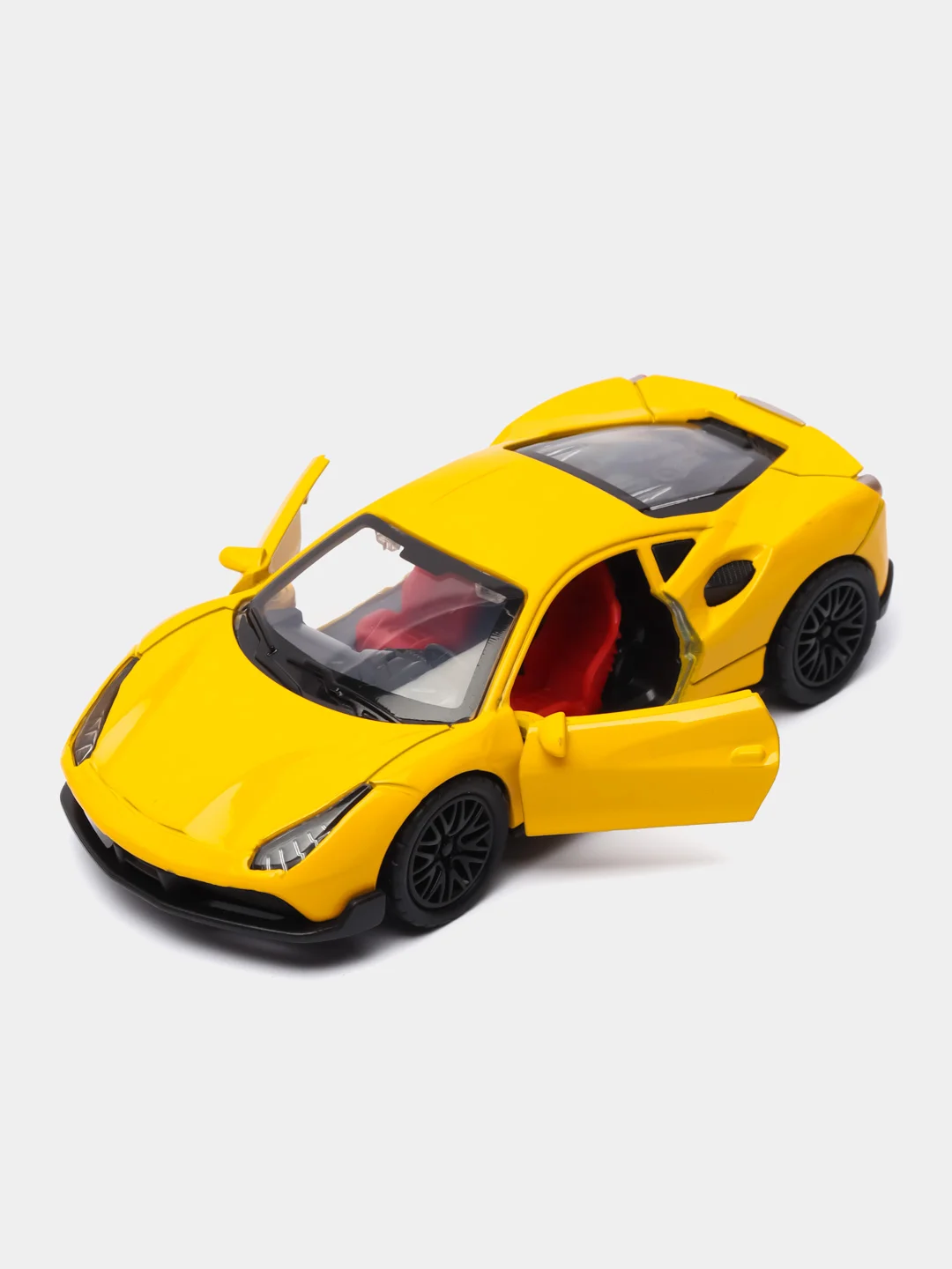 Желтый металлическая коллекционная машинка Ferrari 488 GTB