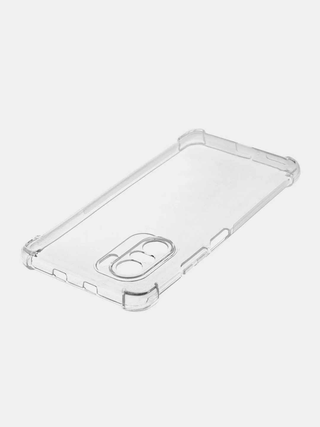 Прозрачный противоударный чехол для Xiaomi Poco F3 силиконовый ROSCO с усиленными углами, прозрачный