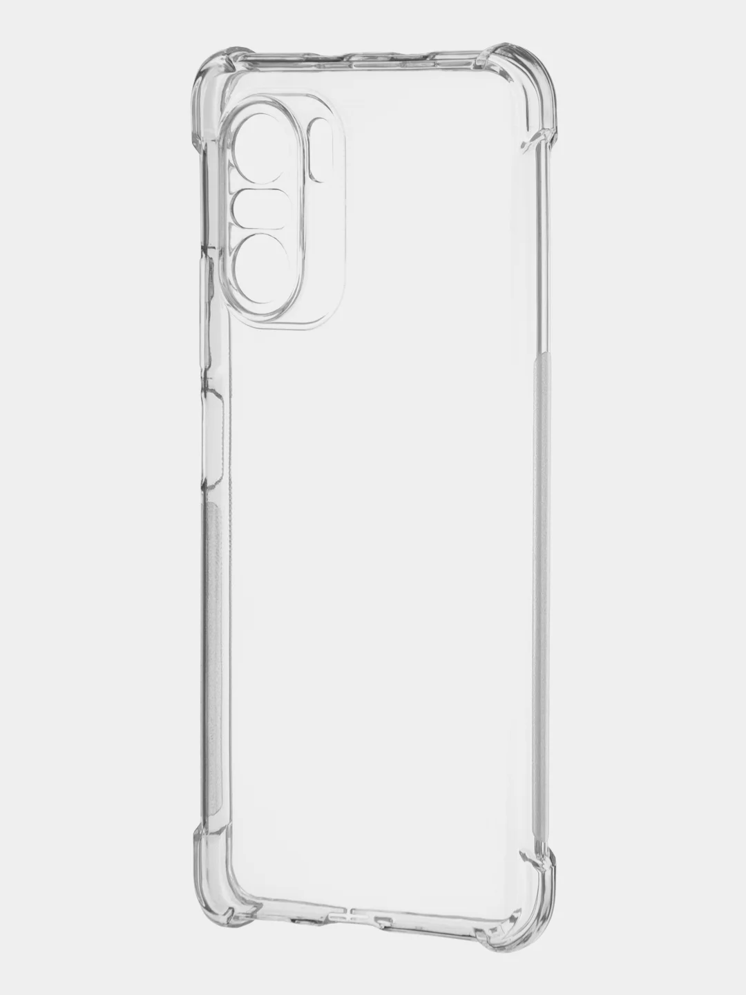 Прозрачный противоударный чехол для Xiaomi Poco F3 силиконовый ROSCO с усиленными углами, прозрачный