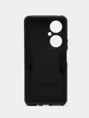Угольный чехол Huawei Nova 11i, Хуавей Нова 11Ай противоударный, с металлической подставкой кольцом
