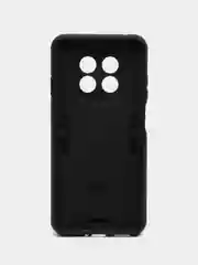 Угольный чехол Huawei Nova Y91 / Хуавей Нова У91 противоударный, с металлической подставкой-кольцом