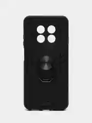 Угольный чехол Huawei Nova Y91 / Хуавей Нова У91 противоударный, с металлической подставкой-кольцом