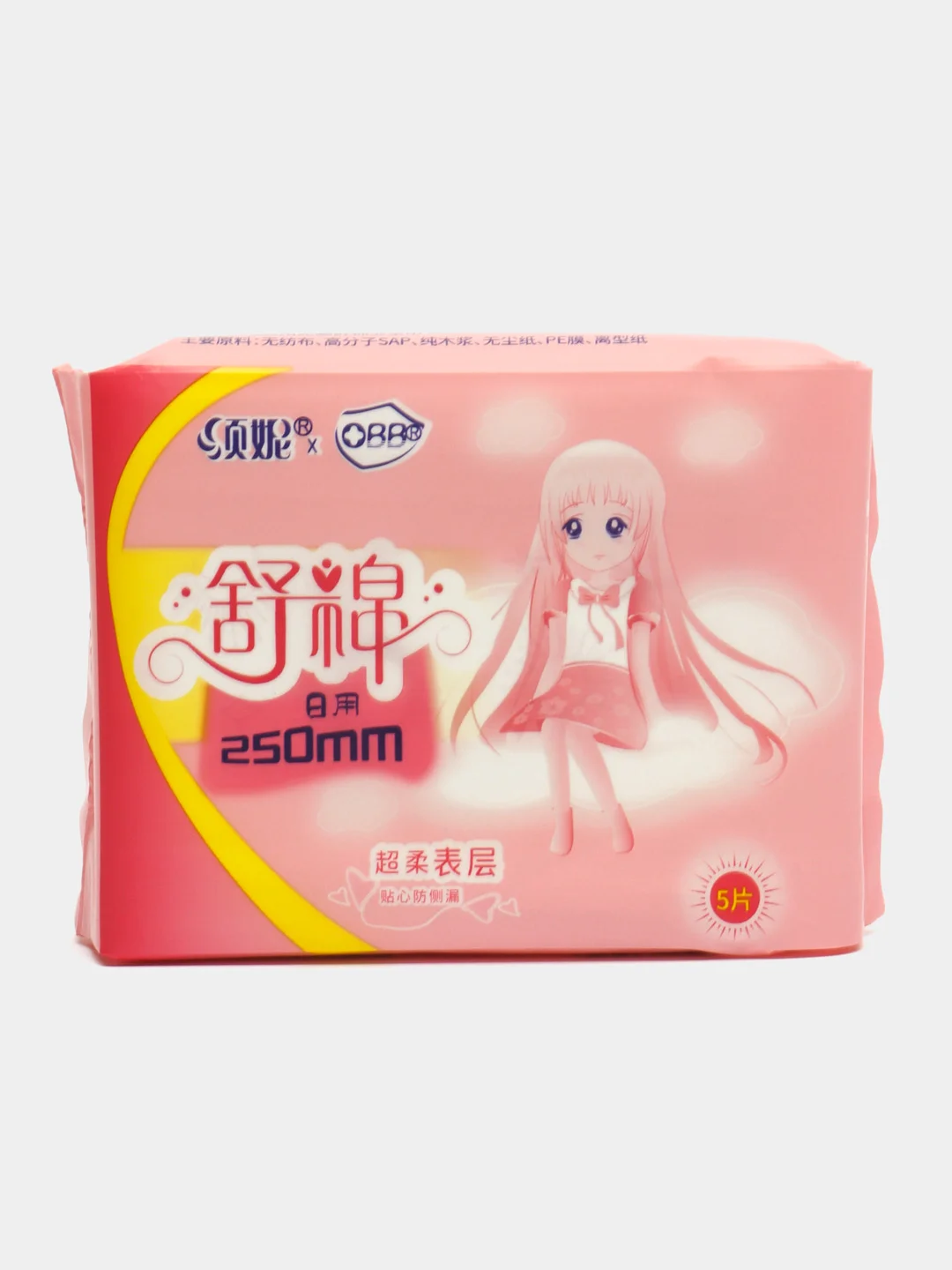 Гигиенические женские прокладки OBB SILK NORMAL для подростков Jing Jing 250mm