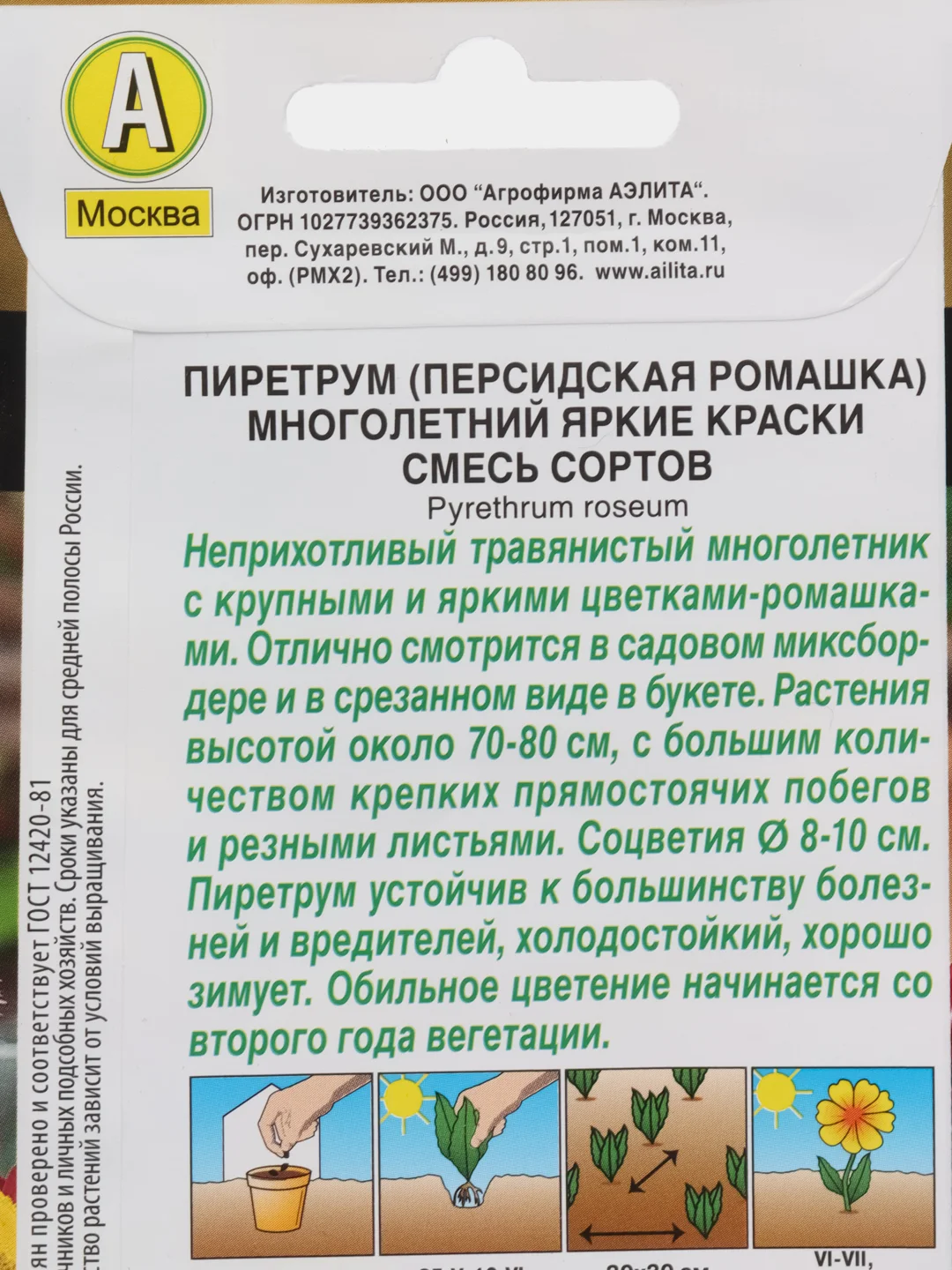 Персидская ромашка Яркие краски, смесь сортов (семена,цветы)