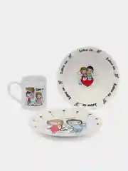 Набор посуды Love is в подарочной упаковке, 3 предмета, фарфор
