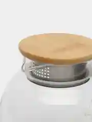 Заварочный чайник с бамбуковой крышкой и ситечком в подарочной упаковке, 1200 мл, стекло