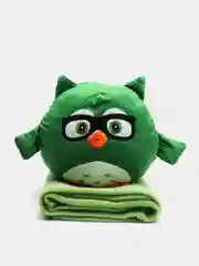 Мягкая игрушка подушка плед Сова 3 в 1 зеленая