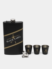 Подарочный набор для мужчин фляжка с рюмками "BLACK LABEL"