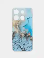 Голубой чехол для Infinix Smart 7 Plus (Инфиникс Смарт 7 Плюс), прозрачный, с рисунком, защита камеры
