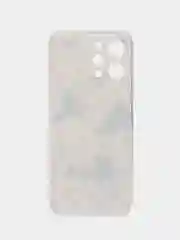 Золотой силиконовый чехол на Xiaomi Redmi 12 (Редми 12), прозрачный, с рисунком, защита камеры