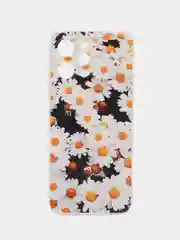 Золотой силиконовый чехол на Xiaomi Redmi 12 (Редми 12), прозрачный, с рисунком, защита камеры