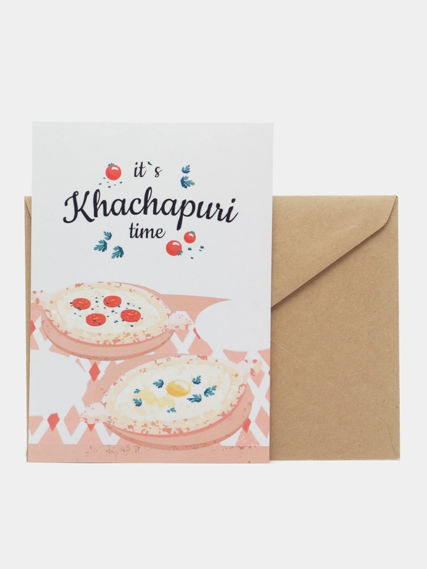 Открытка "it is khachapuri time"