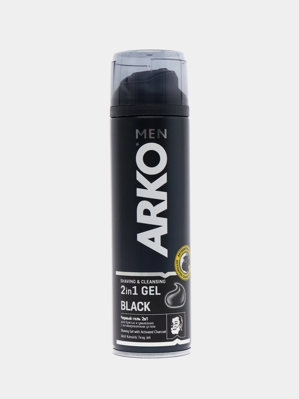 Гель для бритья и умывания Arko "Black", 2 в 1, 200 мл