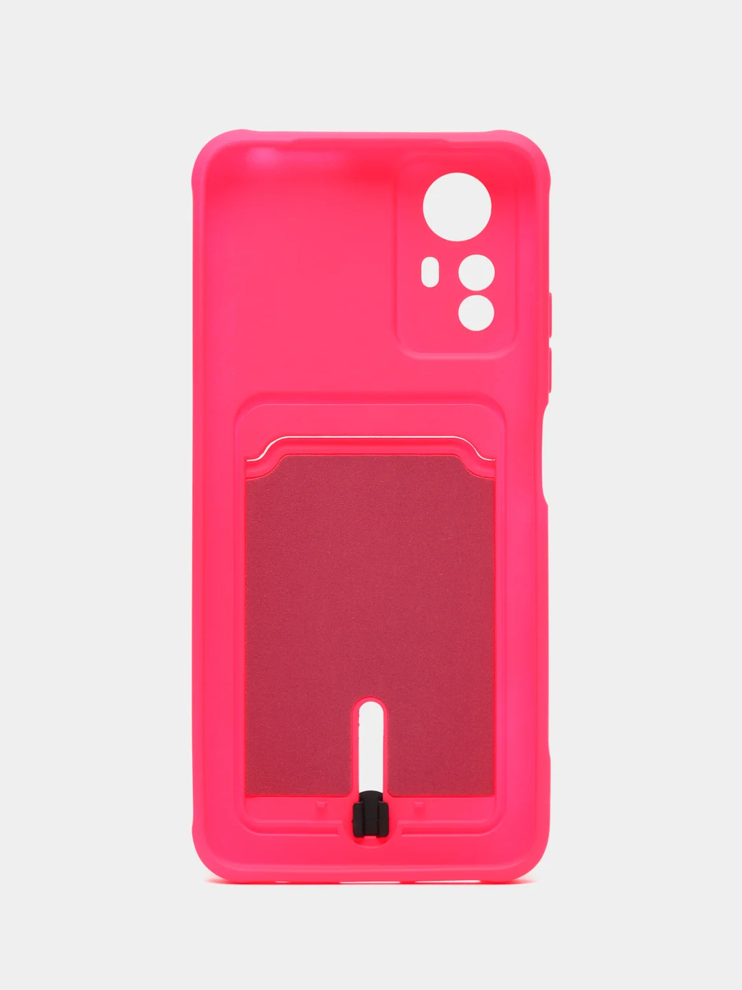 Фуксия чехол на Redmi Note 12S (Редми Нот 12с), силиконовый, с карманом для карты