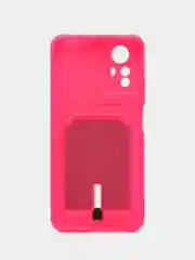Фуксия чехол на Redmi Note 12S (Редми Нот 12с), силиконовый, с карманом для карты