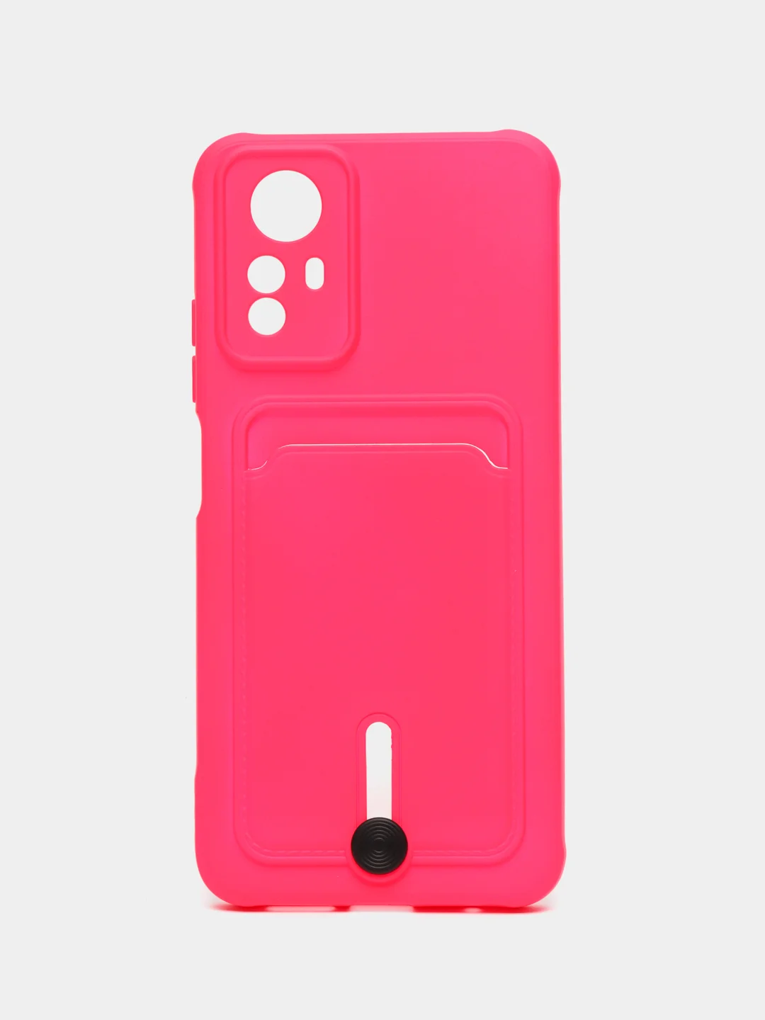 Фуксия чехол на Redmi Note 12S (Редми Нот 12с), силиконовый, с карманом для карты