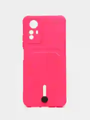 Фуксия чехол на Redmi Note 12S (Редми Нот 12с), силиконовый, с карманом для карты