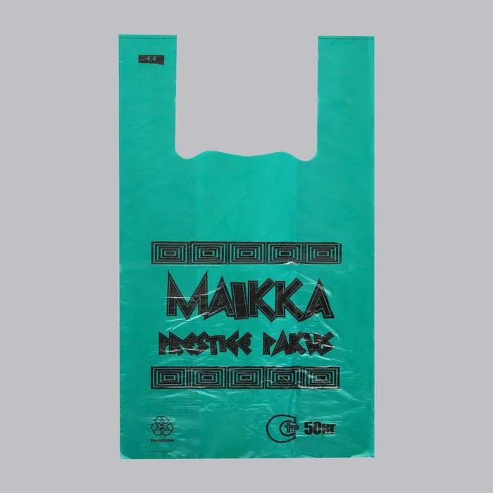 Бирюзовый пакет-майка Никас, 30*55 см (30мкр)