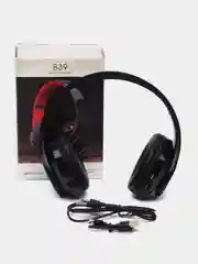 Черный наушники беспроводные Bluetooth, с микрофоном, большие