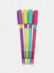 Набор гелевых ручек "Пиши-стирай" LOREX NEON Slim Soft Grip 0,5 мм синие чернила, 4 шт