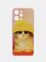 Желтый силиконовый чехол на Xiaomi Redmi 12 (Редми 12), прозрачный, с рисунком, защита камеры