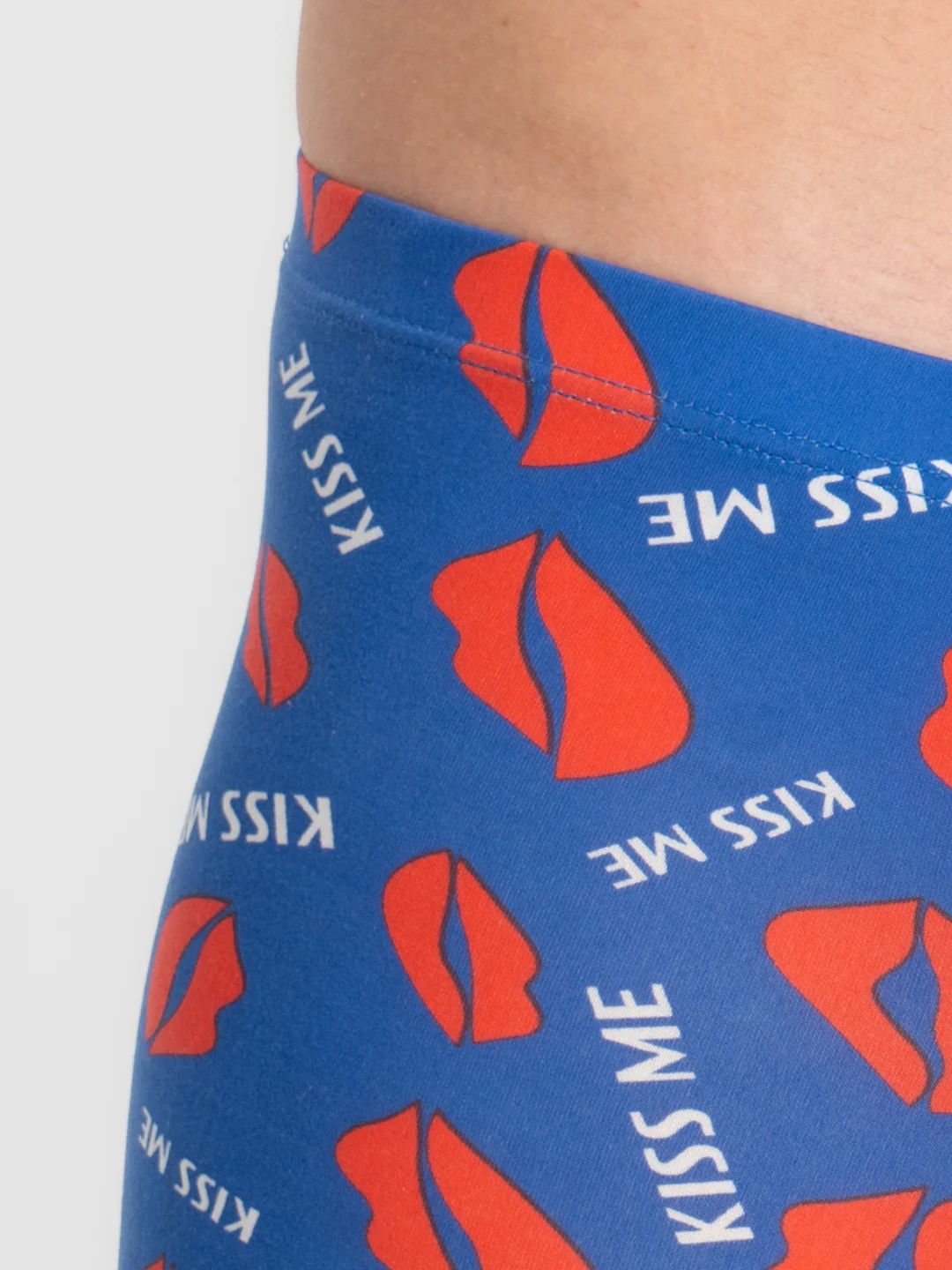 Голубой трусы мужские MENRON KISS ME / спортивные трусы-боксеры