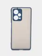Синий чехол Xiaomi Redmi Note 12 Pro+ 5G, Note 12 Pro 5G пластиковый матовый с цветными кнопками