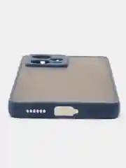 Синий чехол Xiaomi Redmi Note 12 Pro+ 5G, Note 12 Pro 5G пластиковый матовый с цветными кнопками