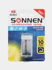 Батарейка алкалиновая Крона 1 штука, Sonnen Alkaline (6LR61, 6LF22, 1604A), 451092
