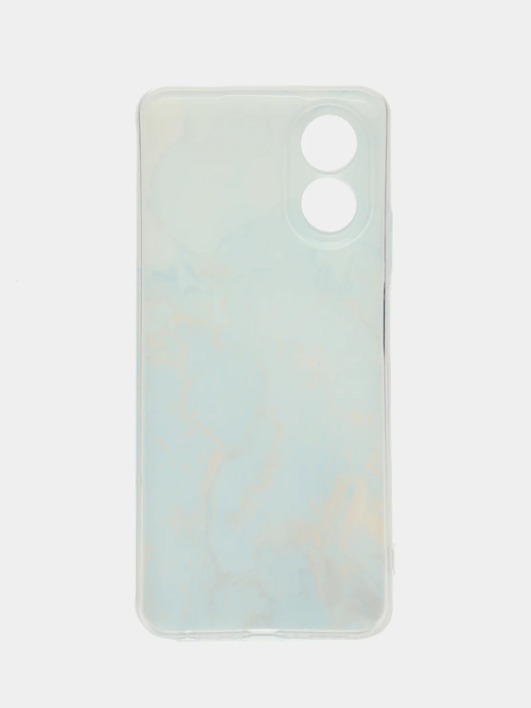 Светло-синий силиконовый чехол Oppo A38/A18 (Оппо A38/Оппо А18), прозрачный, с рисунком, защита камеры