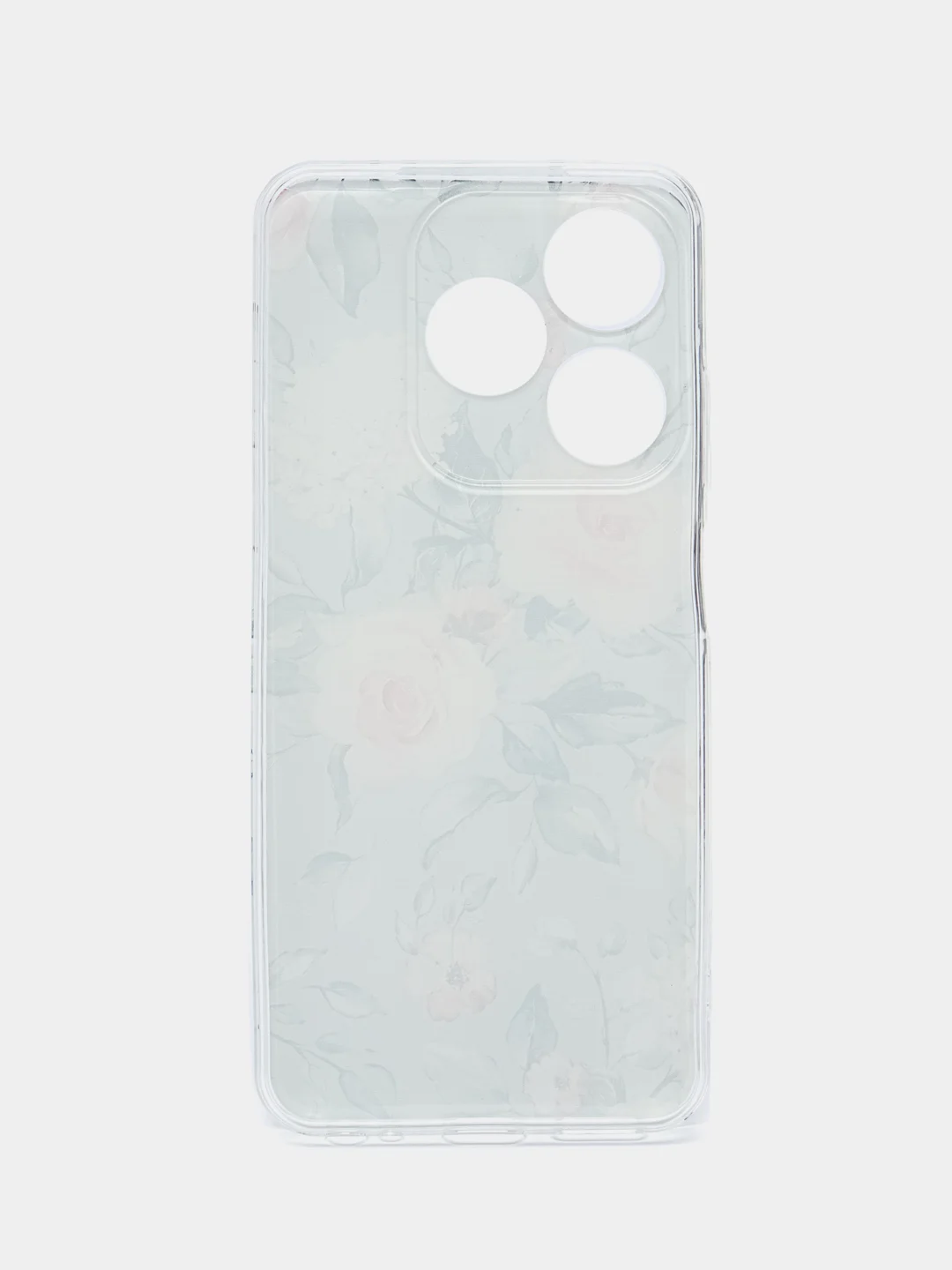 Кораллово-розовый чехол на Tecno Spark 10/10C (Текно Спарк 10/10С), прозрачный, с рисунком, защита камеры
