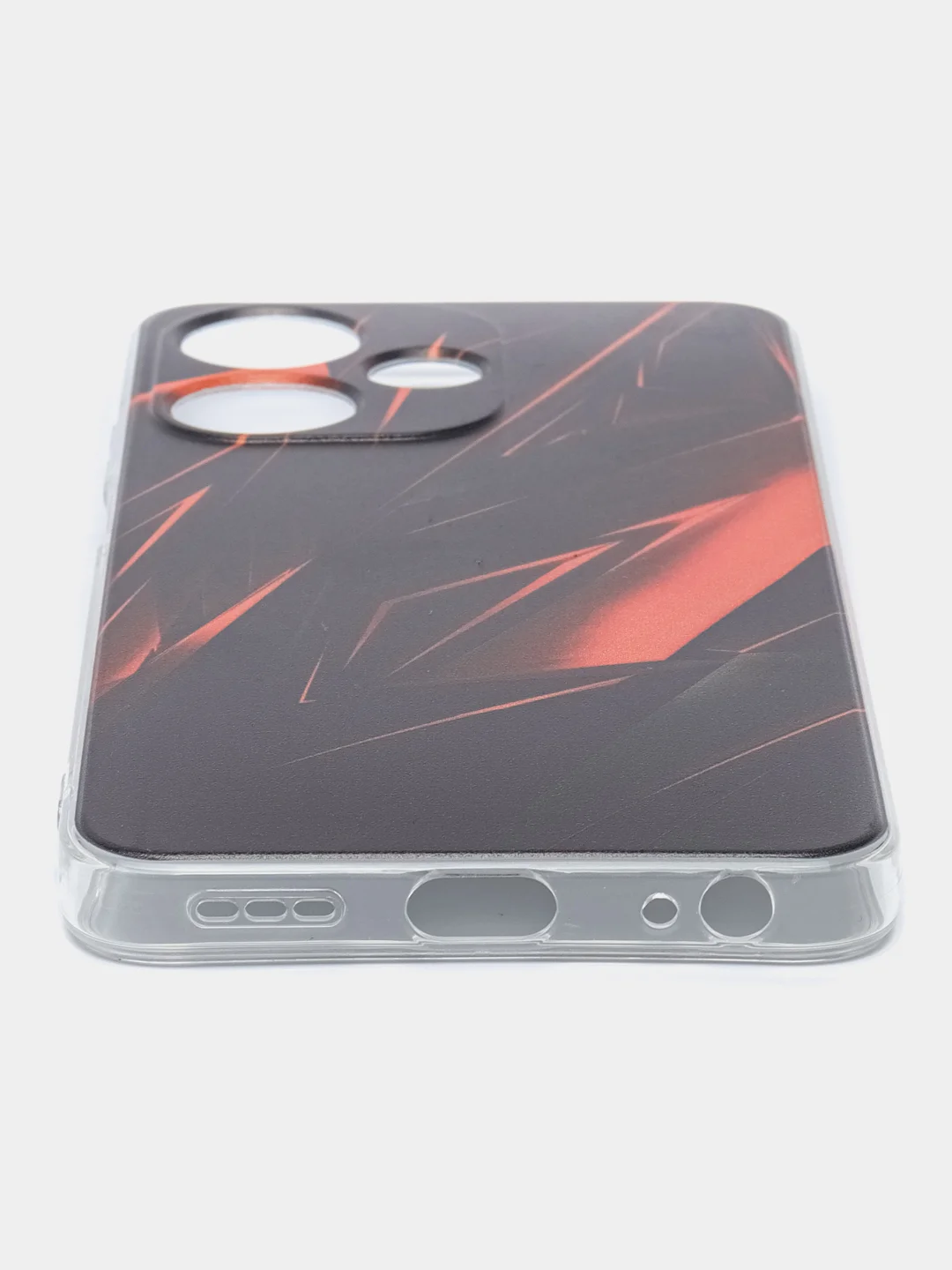 Красный чехол на Infinix Hot 30i (Инфиникс Хот 30и) с рисунком, прозрачный