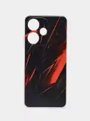 Красный чехол на Infinix Hot 30i (Инфиникс Хот 30и) с рисунком, прозрачный