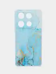 Светло-синий чехол для Infinix Note 30 Pro (Инфиникс Нот 30 Про), прозрачный, с рисунком, защита камеры