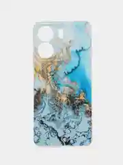 Голубой силиконовый чехол на Xiaomi Redmi 13C/Poco C65 (Сяоми Редми 13C/Поко С65), с рисунком