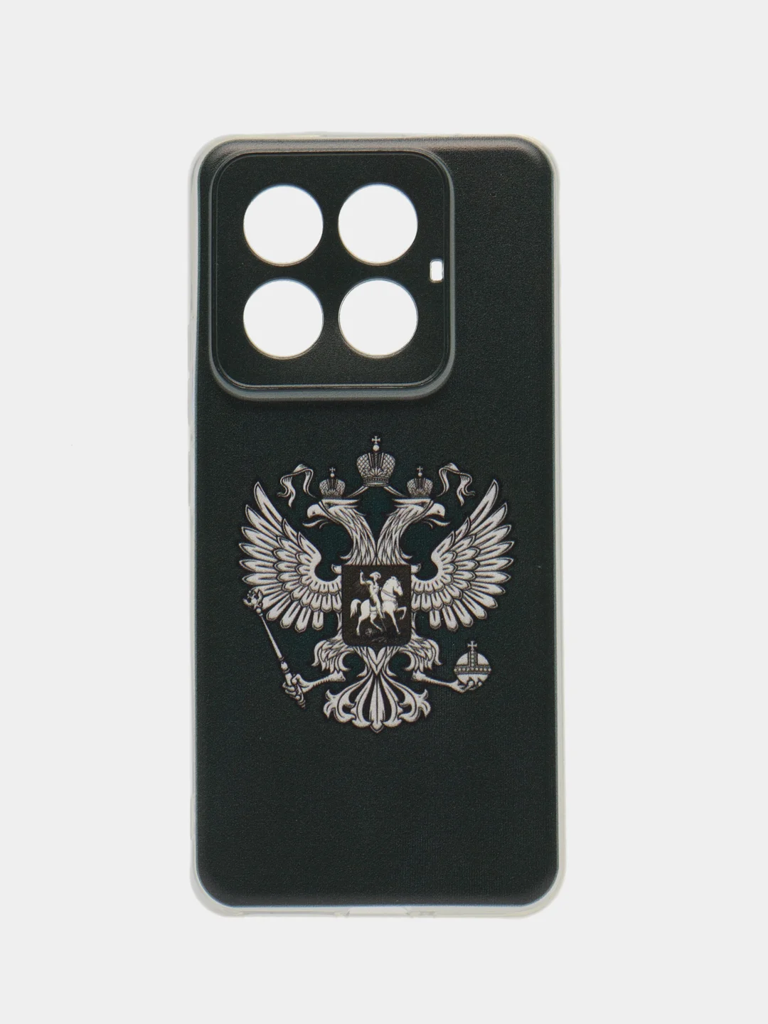 Приглушённый хаки силиконовый чехол на Xiaomi 14 Pro (Сяоми 14 Про), прозрачный, с рисунком, защита камеры